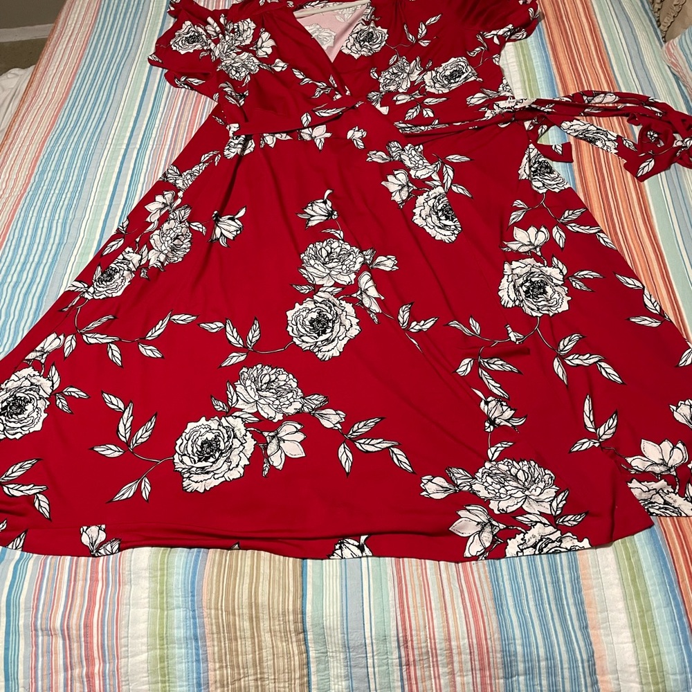 Avenue Floral Wrap Dress